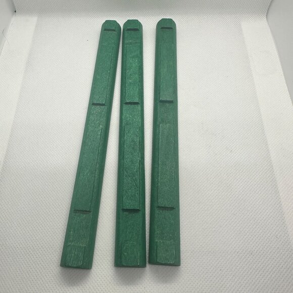 Set Of 3 Green Wooden Replacement Lincoln Logs Building Toy Pieces - Picture 1 of 2